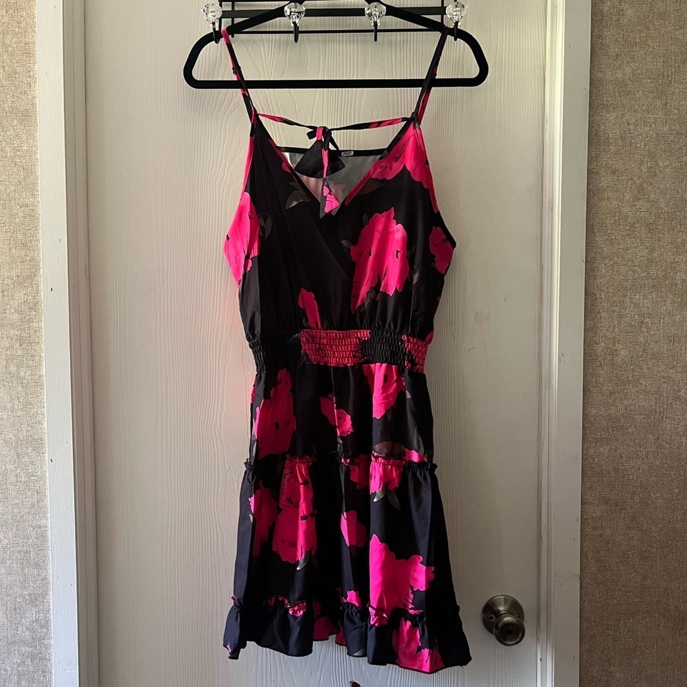 Black and Pink Floral Dress